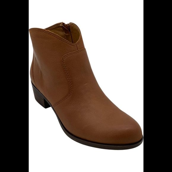 Lucky Brand Belia Leather Ankle Bootie Whiskey - Medium - Picture 1 of 4